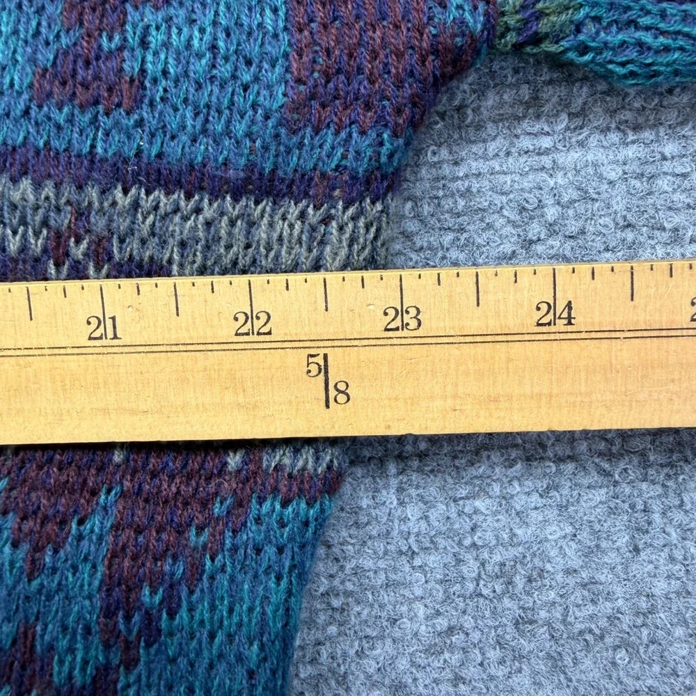 Vintage The Mens Store at Sears Southwestern Geometric Cardigan Teal Large Tall